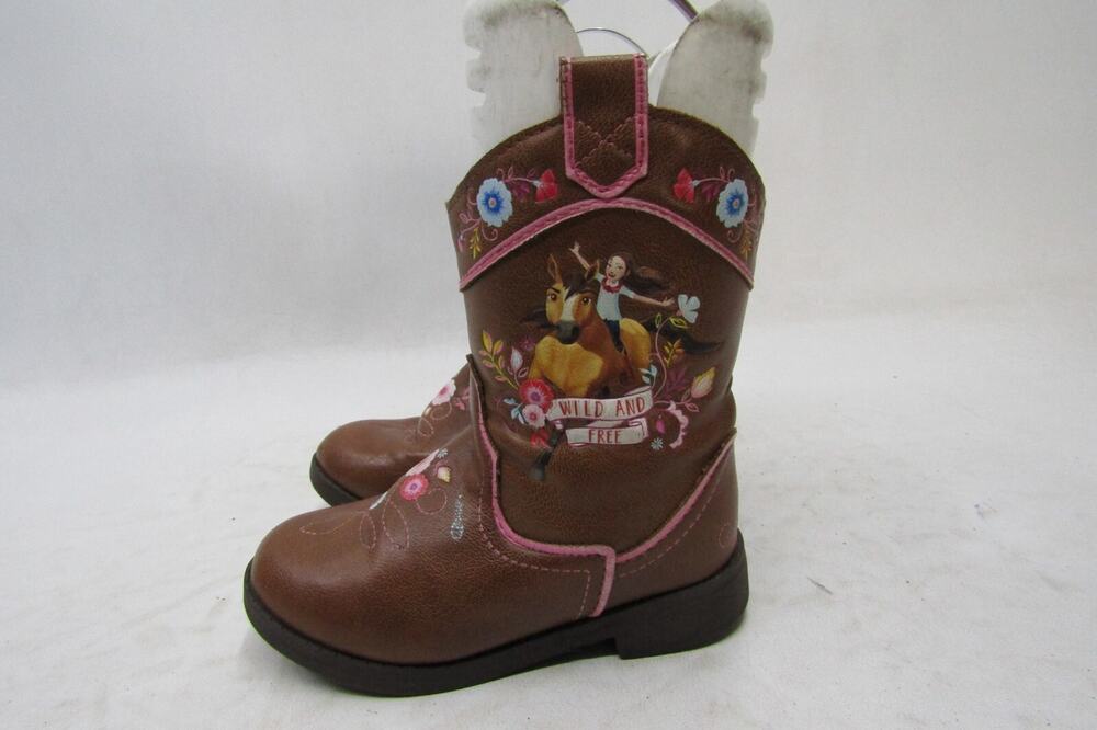 Spirit Dreamworks Wild and Free Toddler Size 7 Brown Zip Cowboy Boots